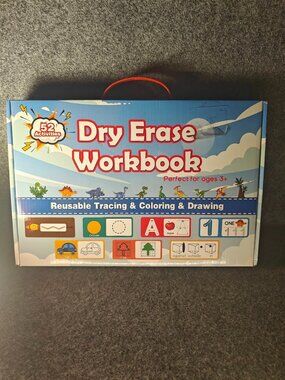Dry Erase Workbook NEW 52 Activities Kids Ages 3+ Tracing Coloring Drawing Set